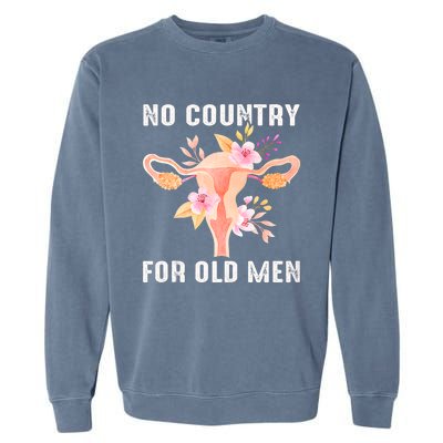 No Country For Old Men Floral Uterus Garment-Dyed Sweatshirt