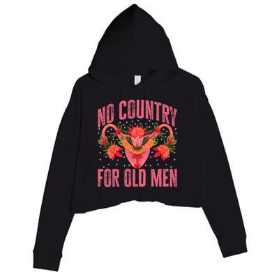 No Country For Old Men Hysterectomy Recovery Uterus Crop Fleece Hoodie