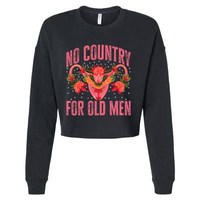 No Country For Old Men Hysterectomy Recovery Uterus Cropped Pullover Crew