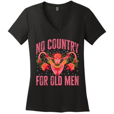 No Country For Old Men Hysterectomy Recovery Uterus Women's V-Neck T-Shirt