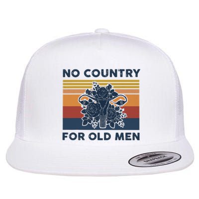 No Country For Old Men Uterus Feminist Women Rights Vintage Flat Bill Trucker Hat