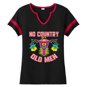 No Country For Old Men My Uterus Womens Rights Feminist Ladies Halftime Notch Neck Tee