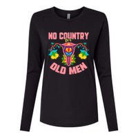 No Country For Old Men My Uterus Womens Rights Feminist Womens Cotton Relaxed Long Sleeve T-Shirt