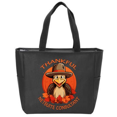 Netsuite Consultant Funny Thanksgiving Turkey & Fall Zip Tote Bag