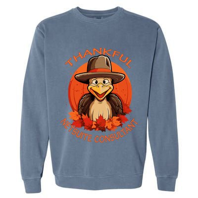 Netsuite Consultant Funny Thanksgiving Turkey & Fall Garment-Dyed Sweatshirt