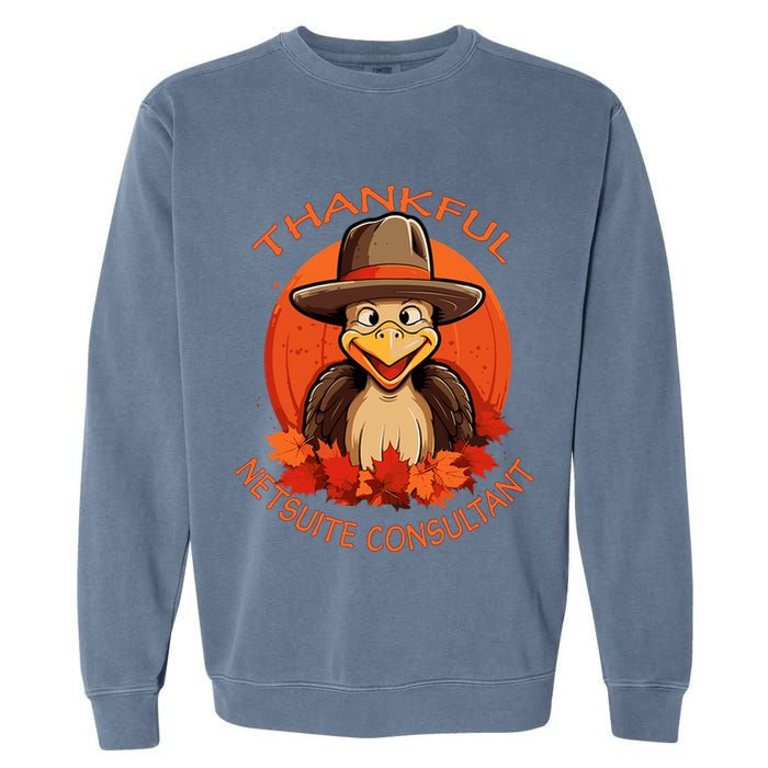 Netsuite Consultant Funny Thanksgiving Turkey & Fall Garment-Dyed Sweatshirt