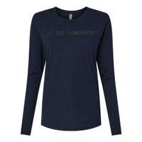 No Comment Funny Programmer Womens Cotton Relaxed Long Sleeve T-Shirt