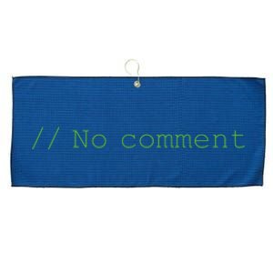 No Comment Funny Programmer Large Microfiber Waffle Golf Towel