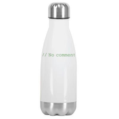 No Comment Funny Programmer Stainless Steel Insulated Water Bottle