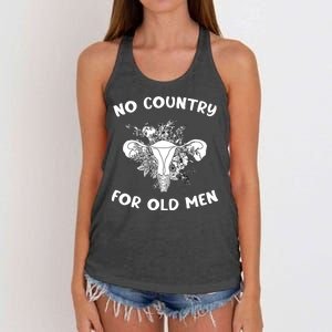 No Country For Old Men Uterus Feminist Women Rights Women's Knotted Racerback Tank