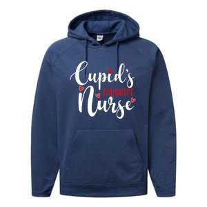 Nurse Cupids Favorite Nurse Valentines Day Funny Gift Performance Fleece Hoodie