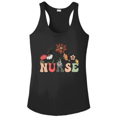 Nurse Cute Flowers Rn Nurse Wildflowers Gift Ladies PosiCharge Competitor Racerback Tank