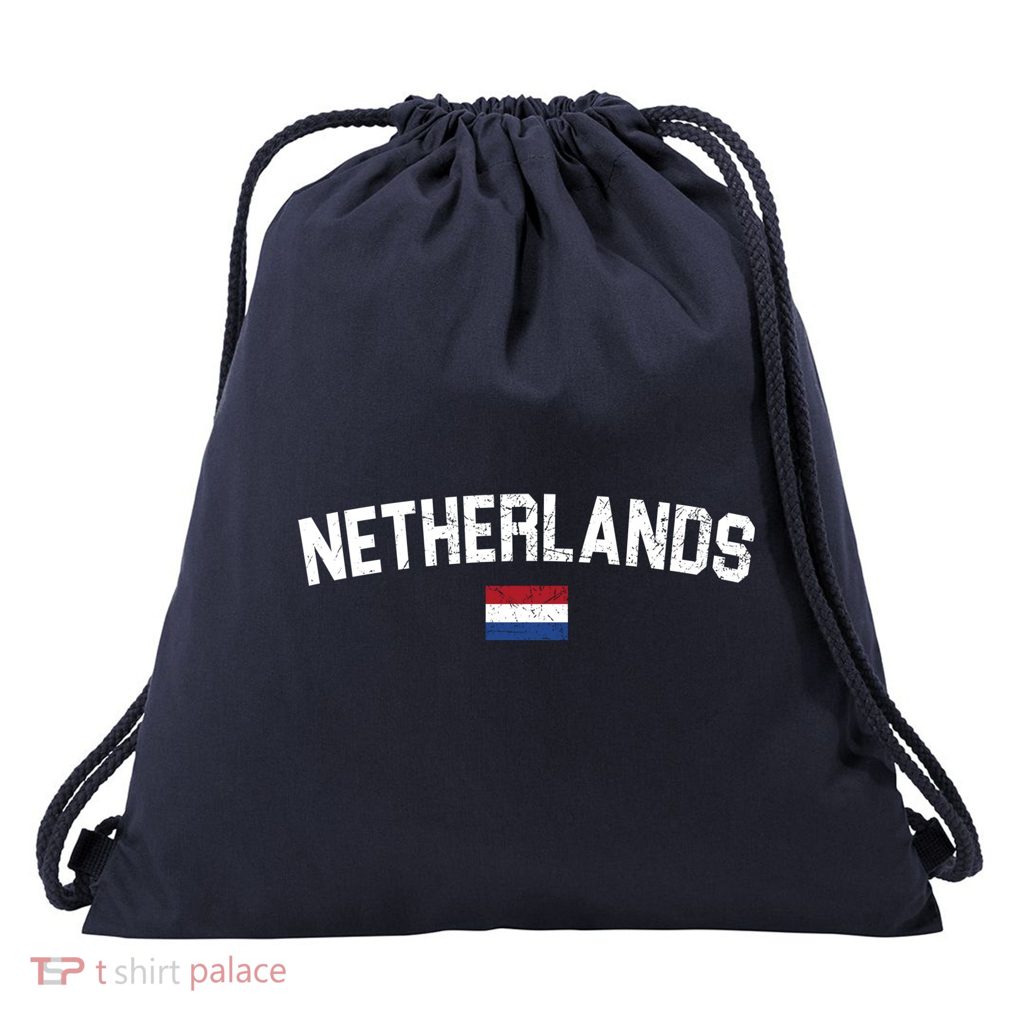 Netherlands Country Flag Logo Drawstring Bag