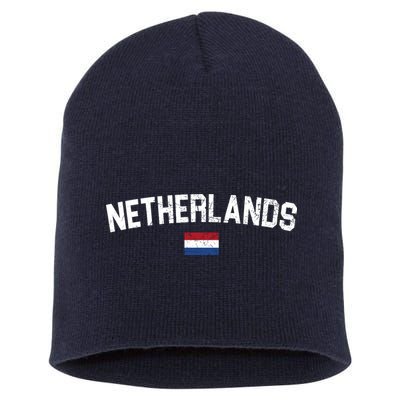 Netherlands Country Flag Logo Short Acrylic Beanie