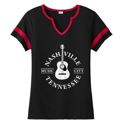 Nashville Cool Gift Cool Gift Country Music City Guitar Gift Cool Gift Ladies Halftime Notch Neck Tee