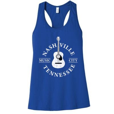 Nashville Cool Gift Cool Gift Country Music City Guitar Gift Cool Gift Women's Racerback Tank