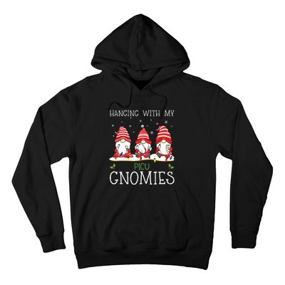 Nurse Christmas Gnome Cool Picu Nurse Christmas Lights Hoodie