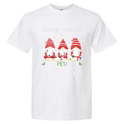 Nurse Christmas Gnome Cool Picu Nurse Christmas Lights Garment-Dyed Heavyweight T-Shirt