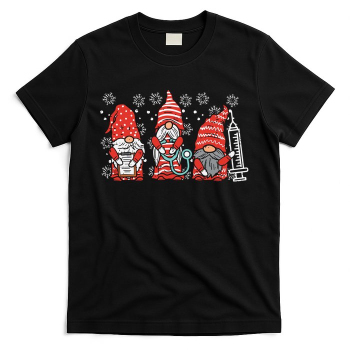 Nurse Christmas Gnomes Cute Xmas Scrub Top For Nurses Women T-Shirt