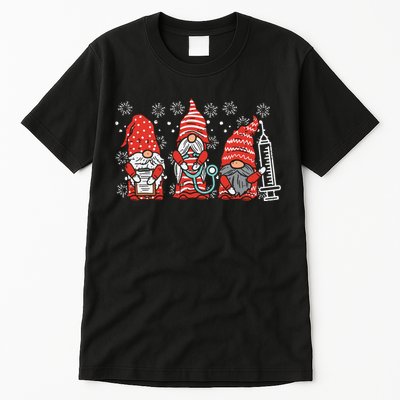 Nurse Christmas Gnomes Cute Xmas Scrub Top For Nurses Women Tall T-Shirt