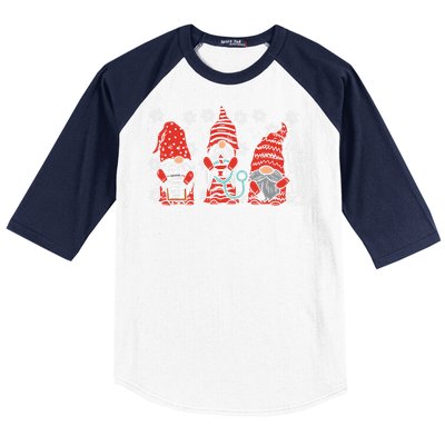 Nurse Christmas Gnomes Cute Xmas Scrub Top For Nurses Women Baseball Sleeve Shirt