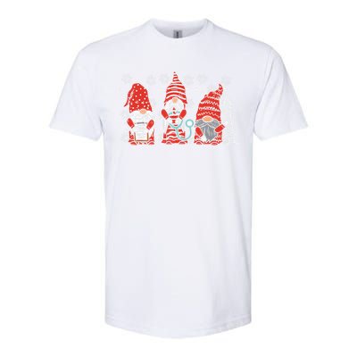 Nurse Christmas Gnomes Cute Xmas Scrub Top For Nurses Women Softstyle CVC T-Shirt