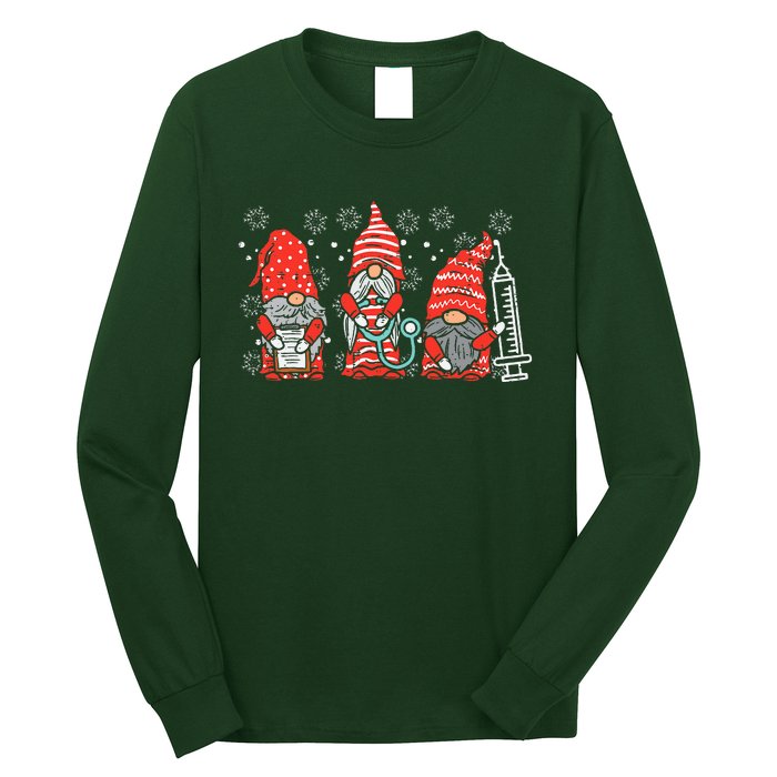 Nurse Christmas Gnomes Cute Xmas Nurses Long Sleeve Shirt