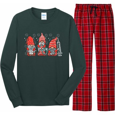 Nurse Christmas Gnomes Cute Xmas Nurses Long Sleeve Pajama Set