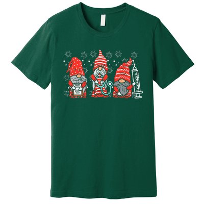 Nurse Christmas Gnomes Cute Xmas Nurses Premium T-Shirt