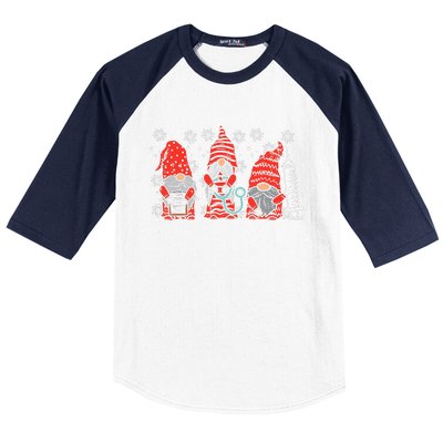 Nurse Christmas Gnomes Cute Xmas Nurses Baseball Sleeve Shirt