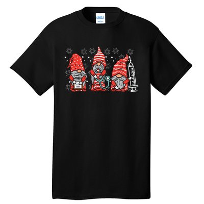 Nurse Christmas Gnomes Cute Xmas Scrub Top For Nurses Women Tall T-Shirt