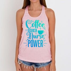 Nurse Coffee Gives Me Nurse Power Gift Women's Knotted Racerback Tank