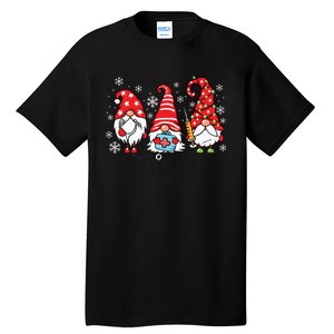 Nurse Christmas Gnomes Xmas Scrub Top Er Rn Nursing Gnomies Tall T-Shirt