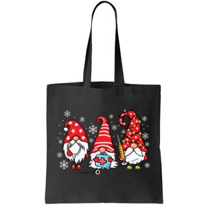 Nurse Christmas Gnomes Xmas Scrub Top Er Rn Nursing Gnomies Tote Bag