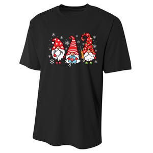 Nurse Christmas Gnomes Xmas Scrub Top Er Rn Nursing Gnomies Performance Sprint T-Shirt