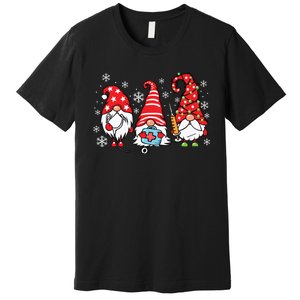 Nurse Christmas Gnomes Xmas Scrub Top Er Rn Nursing Gnomies Premium T-Shirt