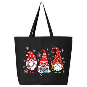 Nurse Christmas Gnomes Xmas Scrub Top Er Rn Nursing Gnomies 25L Jumbo Tote