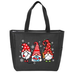 Nurse Christmas Gnomes Xmas Scrub Top Er Rn Nursing Gnomies Zip Tote Bag