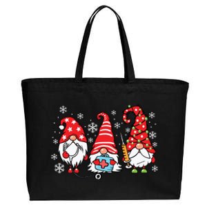 Nurse Christmas Gnomes Xmas Scrub Top Er Rn Nursing Gnomies Cotton Canvas Jumbo Tote