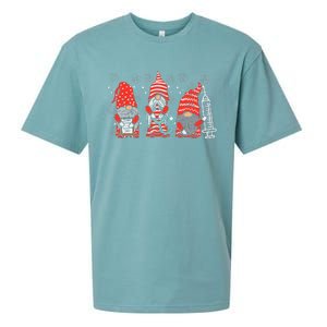 Nurse Christmas Gnomes Cute Xmas Scrub Top For Nurses Sueded Cloud Jersey T-Shirt