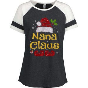 Nana Claus Gift Christmas Pajama Family Matching Xmas Gift Enza Ladies Jersey Colorblock Tee