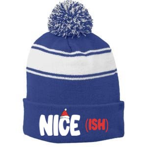 Niceish Cool Gift Funny Matching Christmas Family Xmas Cool Gift Stripe Pom Pom Beanie