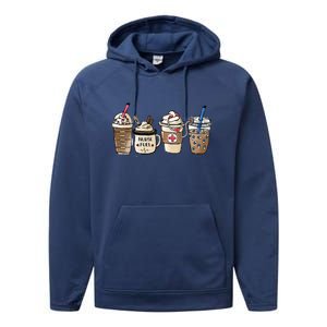 Nurse Coffee Great Gift Nurse Fuel Rn Lpn Cna Nursing School Grad Cute Gift Performance Fleece Hoodie