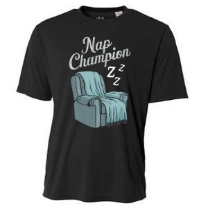 Nap Champion Grandpa And Dad And Papa May Nap Suddenly Cooling Performance Crew T-Shirt