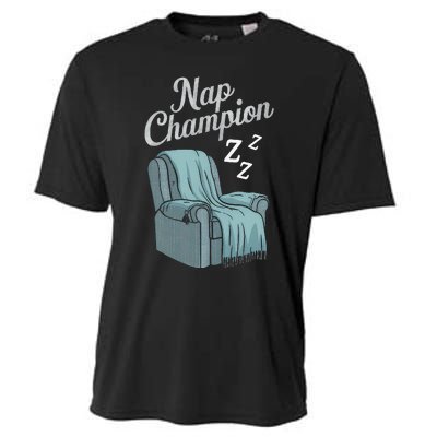 Nap Champion Grandpa And Dad And Papa May Nap Suddenly Cooling Performance Crew T-Shirt