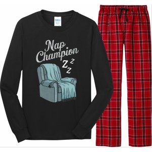 Nap Champion Grandpa And Dad And Papa May Nap Suddenly Long Sleeve Pajama Set