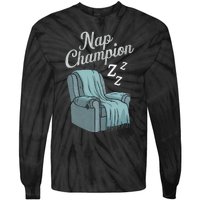 Nap Champion Grandpa And Dad And Papa May Nap Suddenly Tie-Dye Long Sleeve Shirt