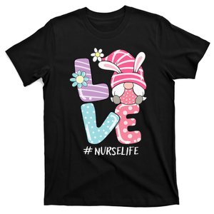 Nurse Cute Gnome Bunny Love Funny Easter Day Christians T-Shirt