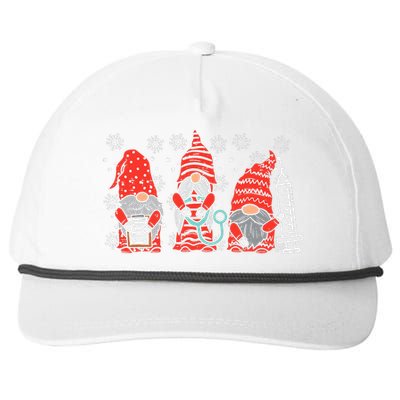 Nurse Christmas Gnomes Cute Xmas Scrub Top For Nurses Snapback Five-Panel Rope Hat