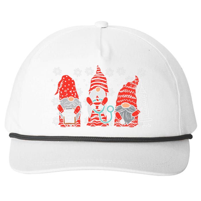 Nurse Christmas Gnomes Cute Xmas Scrub Top For Nurses Snapback Five-Panel Rope Hat